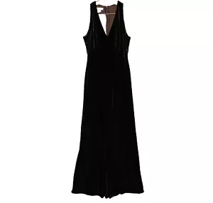 Vintage Rimini Women Witchy Dark Romantic Whimsigoth Velvet Maxi Dress 4 Brown - Picture 1 of 11