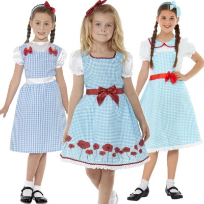 Girls Dorothy Costume Fairytale Storybook Kids World Book Day Fancy Dress Outfit - Image 1 of 4