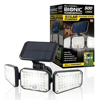 Bell + Howell Bionic Flood Light Max Solar Powered LED Motion Sensor Light - Image 1 of 4