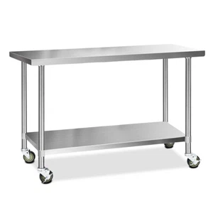 Cefito Stainless Steel Kitchen Benches Work Bench Food Prep Table Wheels L 430 - Picture 1 of 7
