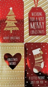 4x 3D Christmas Money Wallets & Envelopes - Red Foil and Kraft Designs - Picture 1 of 9