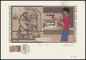 EDICIÓN ARTE 1987 BRD 1318 ENCUADERNADORA PROFESIONAL - ¡FIRMADA A MANO!! - Imagen 1 de 3