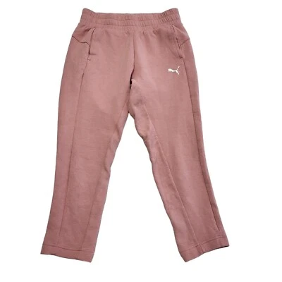 Puma Tracksuit Bottoms Tapered Pink 3/4 Stretch Gym Uk Women's XS W24 L24 F286 - Image 1 of 4