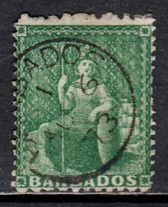 BARBADOS — SCOTT 36 — 1871 1⁄2d AZUL GR. BRITÁNICA, SM. STAR WMK - USADO - SCV $65 - Imagen 1 de 2