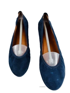 Gentle Souls Shoes Womens 8.5M Natalie Slip On Ballet Flats Navy Suede Leather - Picture 1 of 11