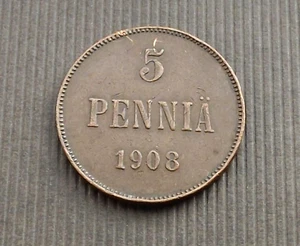 Finland 1908 5 Pennia Nicholas II. VF CA059 - Picture 1 of 2