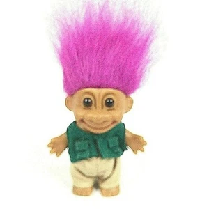 RUSS Troll Puppe mit Magenta Haar Weste und Hose - Bild 1 von 6
