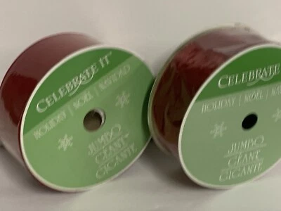 Lot 2 Ribbon - Celebrate It Red Ribbon Velvet + Wired - New Sealed Christmas - Image 1 of 4