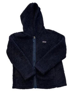 Patagonia Fleece Jacket Kids M1 10 Navy Blue Full Zip Hooded - Picture 1 of 6
