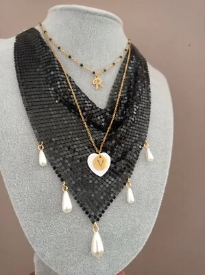 Bandana collier boho chic western oro/argento/nero BSTRONGACCESSORIES ideeregalo - Immagine 1 di 4