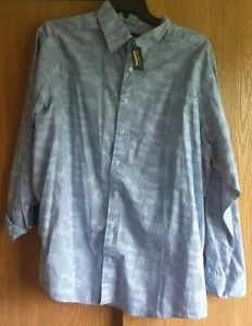 NWT $69.50 CREMIEUX Blue Camo Premium Denim Cotton Button Long Sleeve Shirt 2XB - Picture 1 of 9