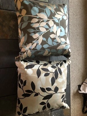 Surya 18 X 18 inch HH061 & HH059 Beige Black Brown Teal “Blue” Pillows - Image 1 of 4