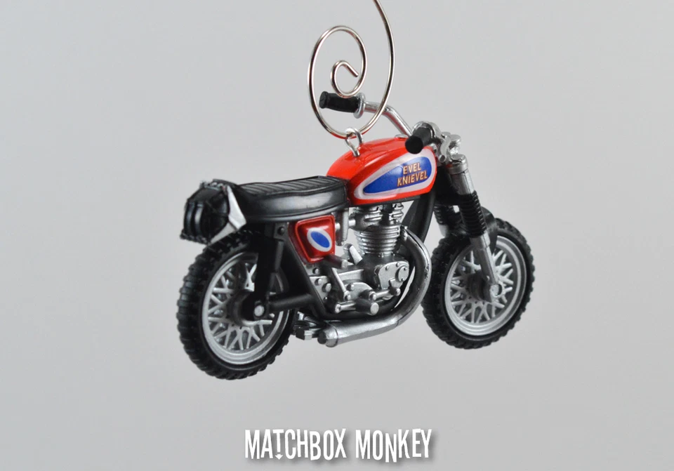 Evel Knievel Triumph T120 Caesar's Palace Motorcycle Jump Christmas Ornament  - Image 1 of 4
