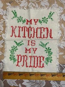 COCINA roja punto de cruz vintage Is My Pride envío gratuito - Imagen 1 de 3