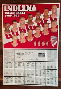 VINTAGE 1991 - 1992 Indiana University Hoosiers Basketball Schedule Poster! - Picture 1 of 2