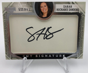 2022 Decision Vault SARAH HUCKABEE SANDERS AUTO Cut Signature Card GOV ARKANSAS