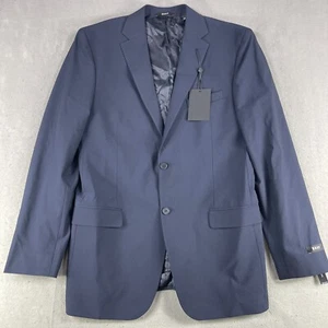 DKNY Sport Coat Blazer Men's Size 44L Navy Blue Modern-Fit Stretch Suit Jacket - Picture 1 of 19