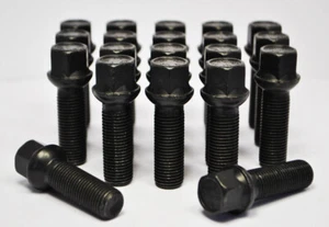 20 x M14 x 1,5, hilo de 35 mm, radio pernos de rueda (negro) - Imagen 1 de 2