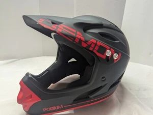 Demon Podium Full Face Helmet Black/ Red Small - Picture 1 of 9