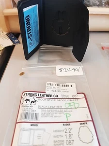 STRONG LEATHER SIDE OPEN BOOK STYLE BADGE ID CASE 79610-087 SHIELD WITH EAGLE - Picture 1 of 5