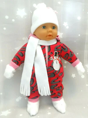 5tlg! Overall Ski Schneeanzug Puppenkleidung Mütze Winter Babypuppe 35-40cm (20) - Bild 1 von 4