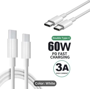 Cable de carga USB C a USB C de 6,6 pies (2M) 60 W para MacBook Samsung iPhone iPad Pro - Imagen 1 de 7
