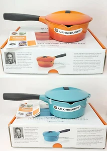 Le Creuset Sauce pan with Lid Cast Iron Cookware, Volcanique Flame, Turquoise - Picture 1 of 29