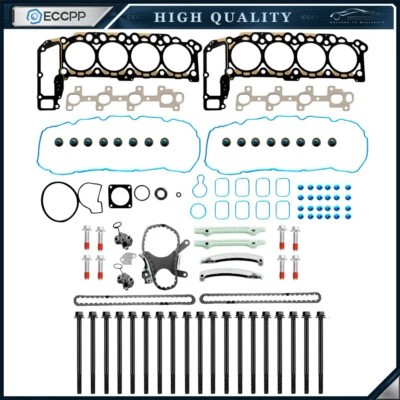 Timing Chain Kit & Head Bolts Gasket Set For 99-03 Jeep Grand Cherokee 4.7L - Image 1 of 4