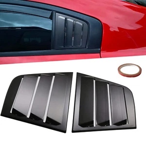 Black Side Window Louvers Air Vent Scoop Shades Cover For Dodge Charger 2011+ - Foto 1 di 11