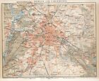 1896 GERMANY BERLIN CITY and SUBURBS Antique Map dated