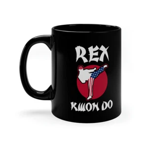 Taza de café negra Rex Kwon Do Master Sensei Training 11 oz - Imagen 1 de 7
