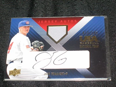 JOSH ROMANSKI 2008 USA CERTIFIED AUTHENTIC AUTOGRAPHED BASEBALL JERSEY CARD #D - Image 1 of 2