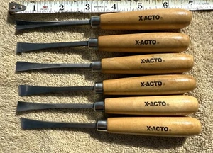 VINTAGE X-ACTO 6 PC HAND CARVING CHISELS - AS PICTURED - Picture 1 of 6
