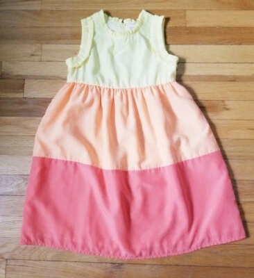 NWOT Gymboree Special Occasion Orange Yellow Sunshine Stripe Dress Lined Sz 8 - Image 1 of 4