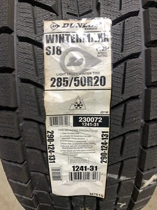 4 New 285 50 20 Dunlop Wintermaxx SJ8 Older Production Snow Tires - Picture 1 of 4