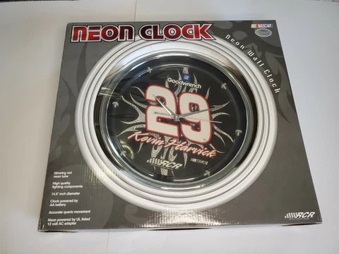 NASCAR #29 KEVIN HARVICK GOODWRENCH 14.5" NEON RED WALL CLOCK Cover