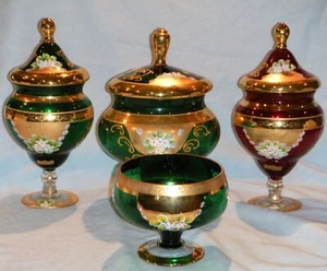 Seyei Hand Decorated Victorian Glass Footed Candy Dishes. Your Choice! - Picture 1 of 46