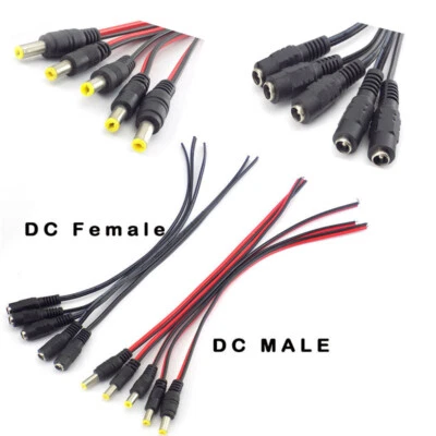 12V DC Female Male Connector adapter 5.5x2.1mm plug cable power supply led strip - Image 1 of 4