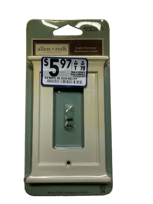 Interruptor de luz de placa de pared decorador individual blanco Allen + Roth Capitol 0325971 Nuevo de Lote Antiguo Foto 1 de 2