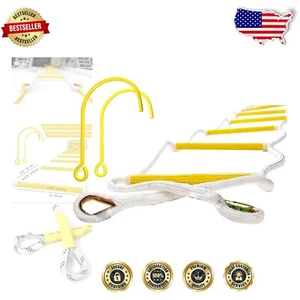 Weather Resistant 13ft Fire Escape Ladder with Hooks - Reliable for Emergencies - Picture 1 of 11