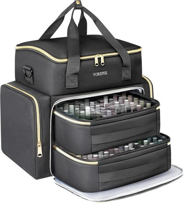 Estuche organizador de esmalte de uñas extra grande YOREPEK para 96 a 100+ botellas Foto 1 de 4