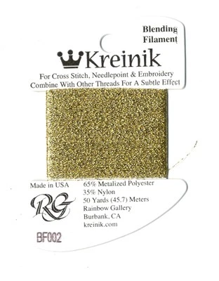 Kreinik Blend - 55Yd of #001 Gold Metallic Blending Filament - #B2 - Image 1 of 2