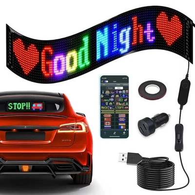 5V LED-Matrix-Panel-USB-Scrolling-helle RGB-Lichtzeichen für Auto-Bluetooth-App. - Bild 1 von 4