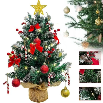 Mini Weihnachtsbaum mit LED Beleuchtung Künstlicher Tannenbaum Dekoration 60cm - Bild 1 von 4