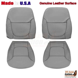 2000-2004 For Toyota Tundra Access Genuine Leather Front Seat Covers Gray - Picture 1 of 11