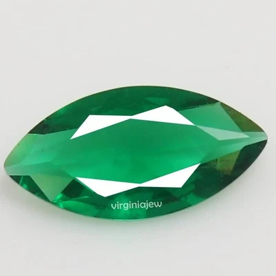 Piedra preciosa natural MUZO Colombia verde esmeralda 7x3,5 mm forma marquesa YJ01 Foto 1 de 4