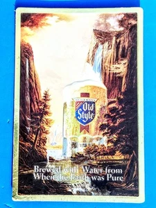 Vintage "OLD STYLE BEER" Embossed Foil Over Cardboard Sign - Used - Picture 1 of 2