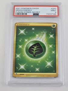 2021 Pokemon Schwert & Schild Fusion Strike Secret #283 Grasen Energie PSA 9 - Bild 1 von 2
