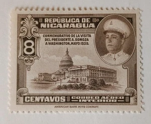 Sello de correo aéreo "nacional" de Nicaragua, 1940, sc#C242, como nuevo, VLH, OG - Imagen 1 de 2