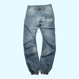 Crosshatch Jeans Arc Fit Cuffed Leg Men's Blue Denim Embroidered Y2K 32x30 - Picture 1 of 5